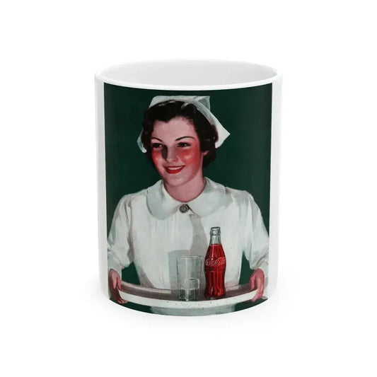 Coca-Cola ad, Ladies' Home Journal, April 1934 - White Coffee Mug 11oz - Go Mug Yourself