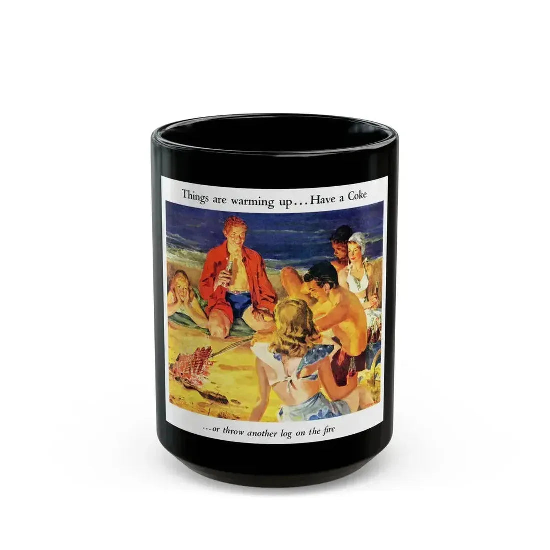 Coca-Cola advertisement, 1940's - Black Coffee Mug 15oz - Go Mug Yourself