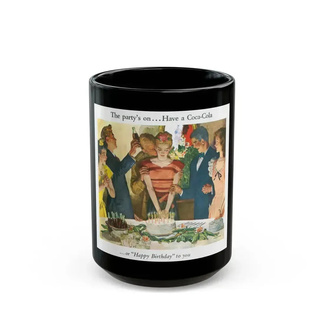 Coca-Cola advertisement, 1945 - Black Coffee Mug 15oz - Go Mug Yourself