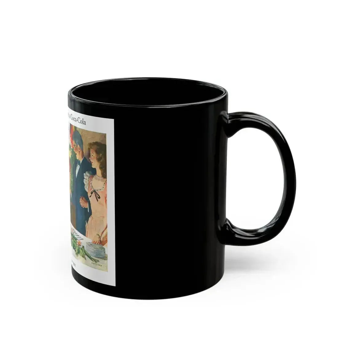 Coca-Cola advertisement, 1945 - Black Coffee Mug - Go Mug Yourself
