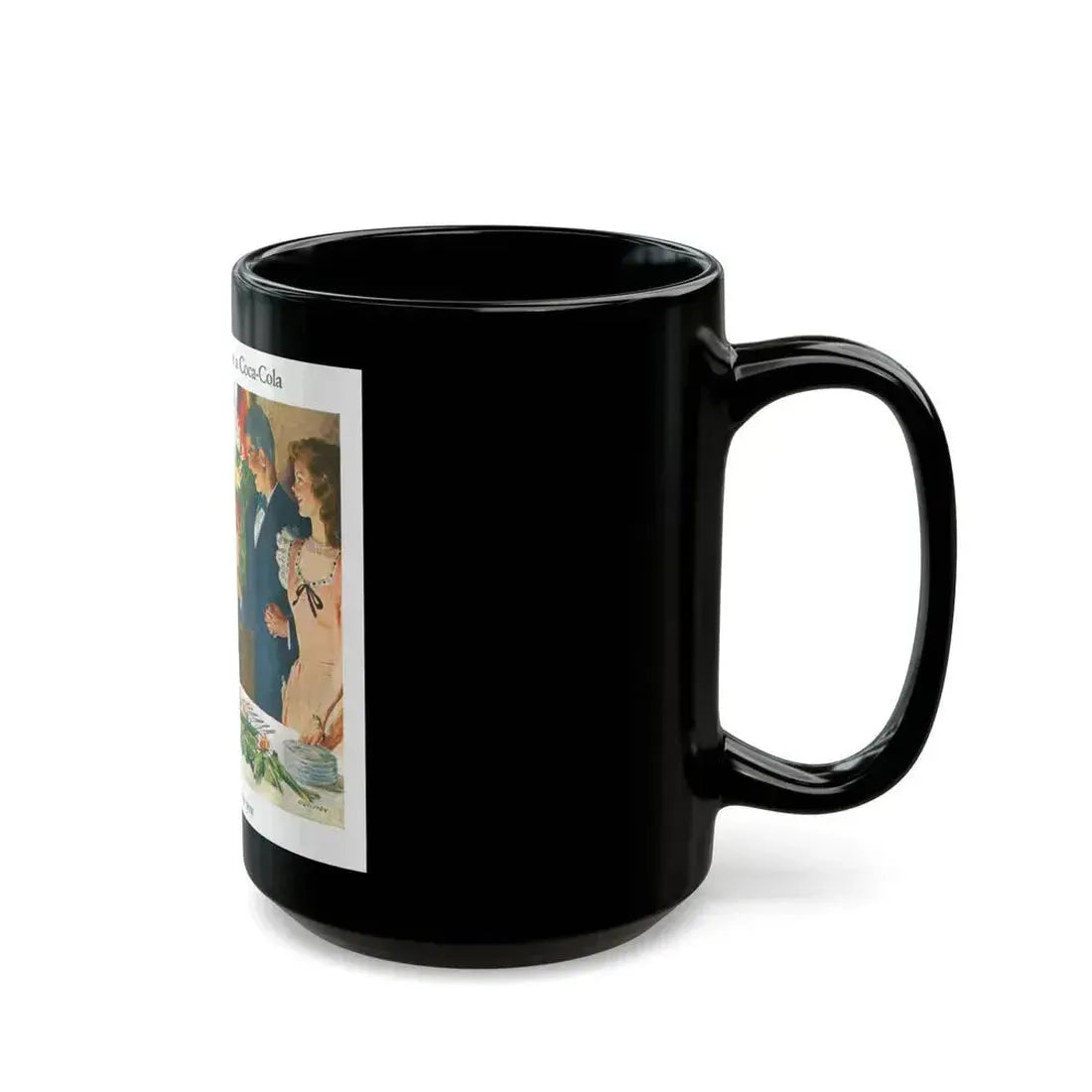 Coca-Cola advertisement, 1945 - Black Coffee Mug - Go Mug Yourself