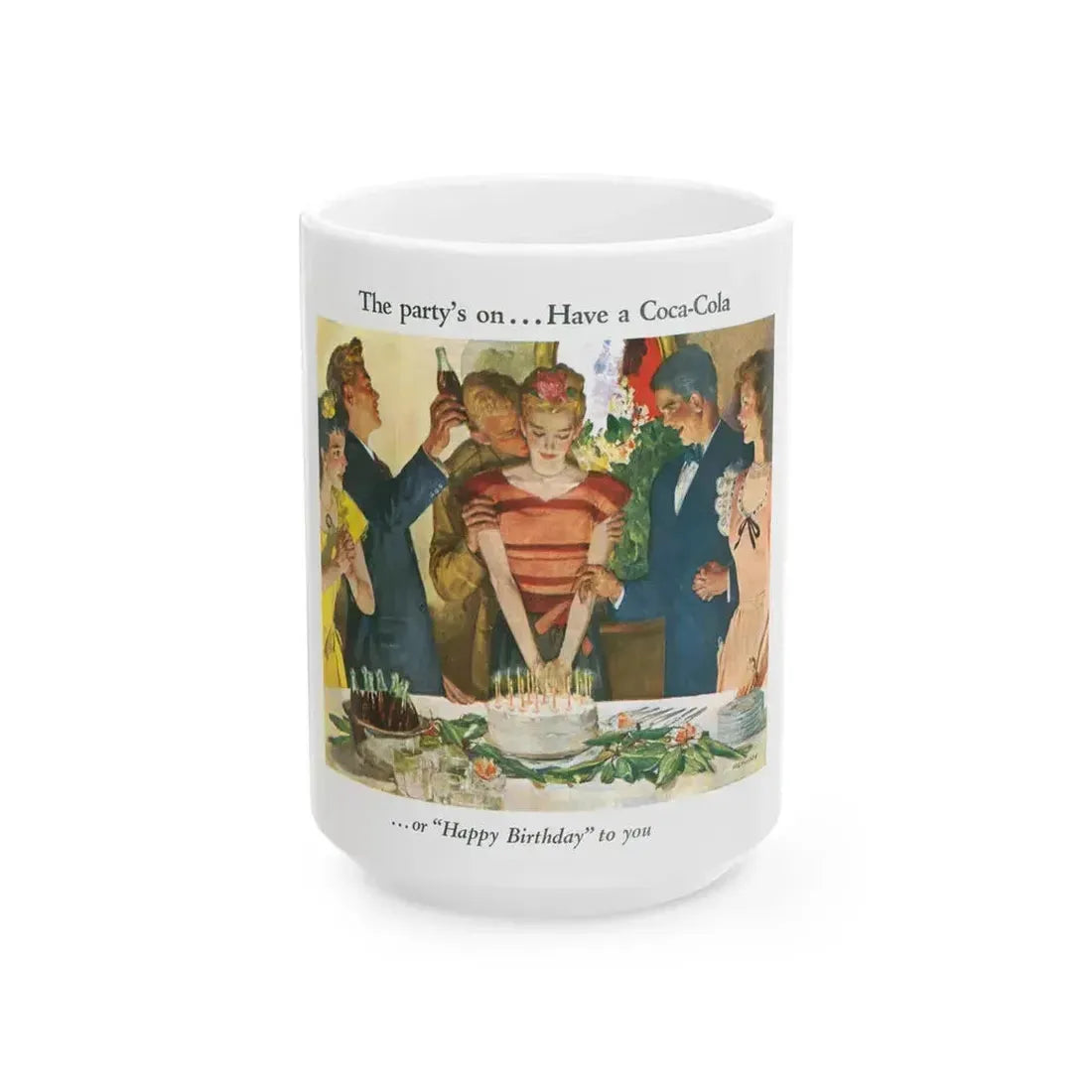 Coca-Cola advertisement, 1945 - White Coffee Mug 15oz - Go Mug Yourself