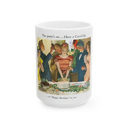 Coca-Cola advertisement, 1945 - White Coffee Mug 15oz - Go Mug Yourself