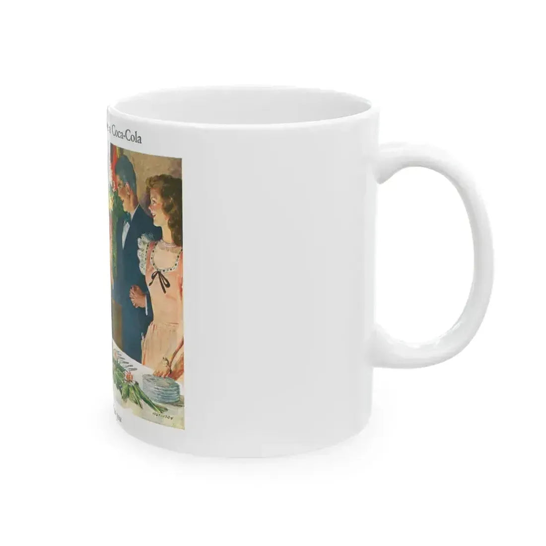 Coca-Cola advertisement, 1945 - White Coffee Mug - Go Mug Yourself