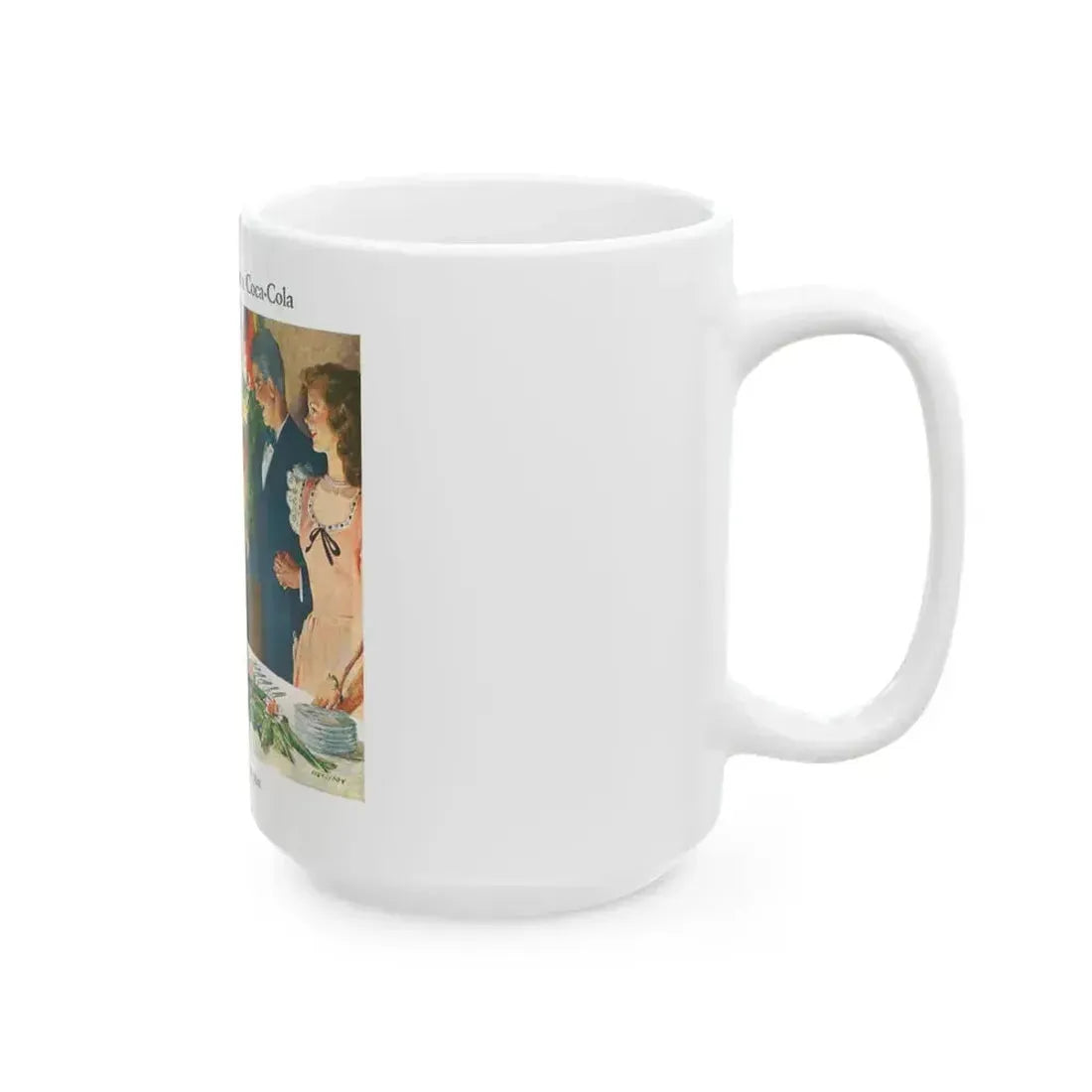 Coca-Cola advertisement, 1945 - White Coffee Mug - Go Mug Yourself