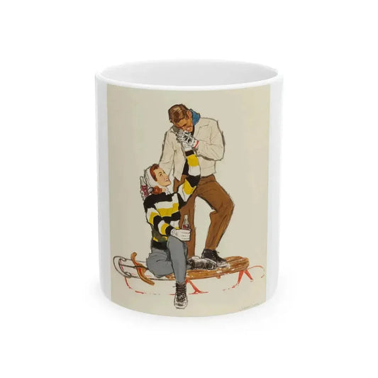 Coca Cola advertisement, 1956 - White Coffee Mug 11oz - Go Mug Yourself