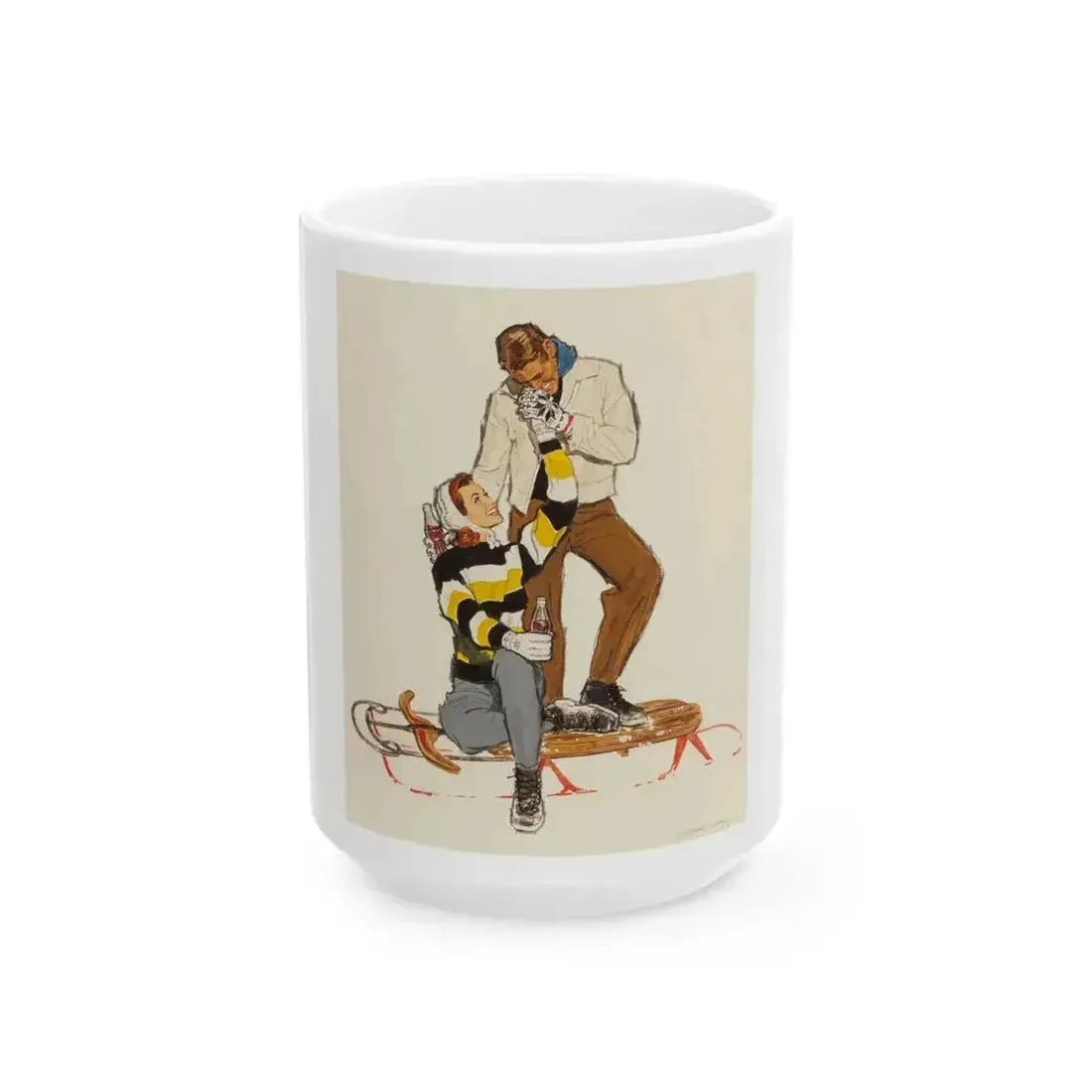 Coca Cola advertisement, 1956 - White Coffee Mug 15oz - Go Mug Yourself