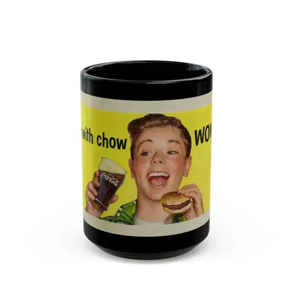 Coca-Cola advertising illustration - Black Coffee Mug 15oz - Go Mug Yourself