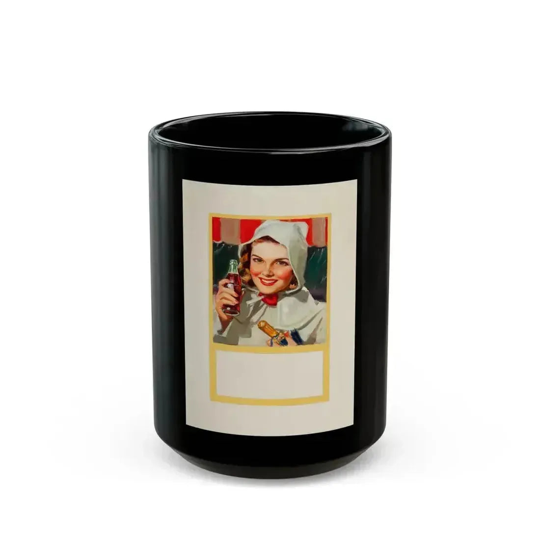 Coca-Cola, advertising illustration - Black Coffee Mug 15oz - Go Mug Yourself