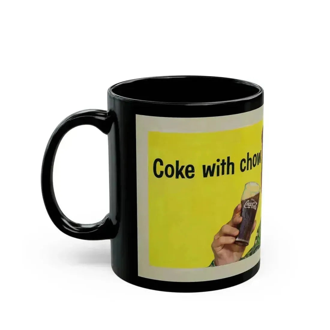 Coca-Cola advertising illustration - Black Coffee Mug - Go Mug Yourself