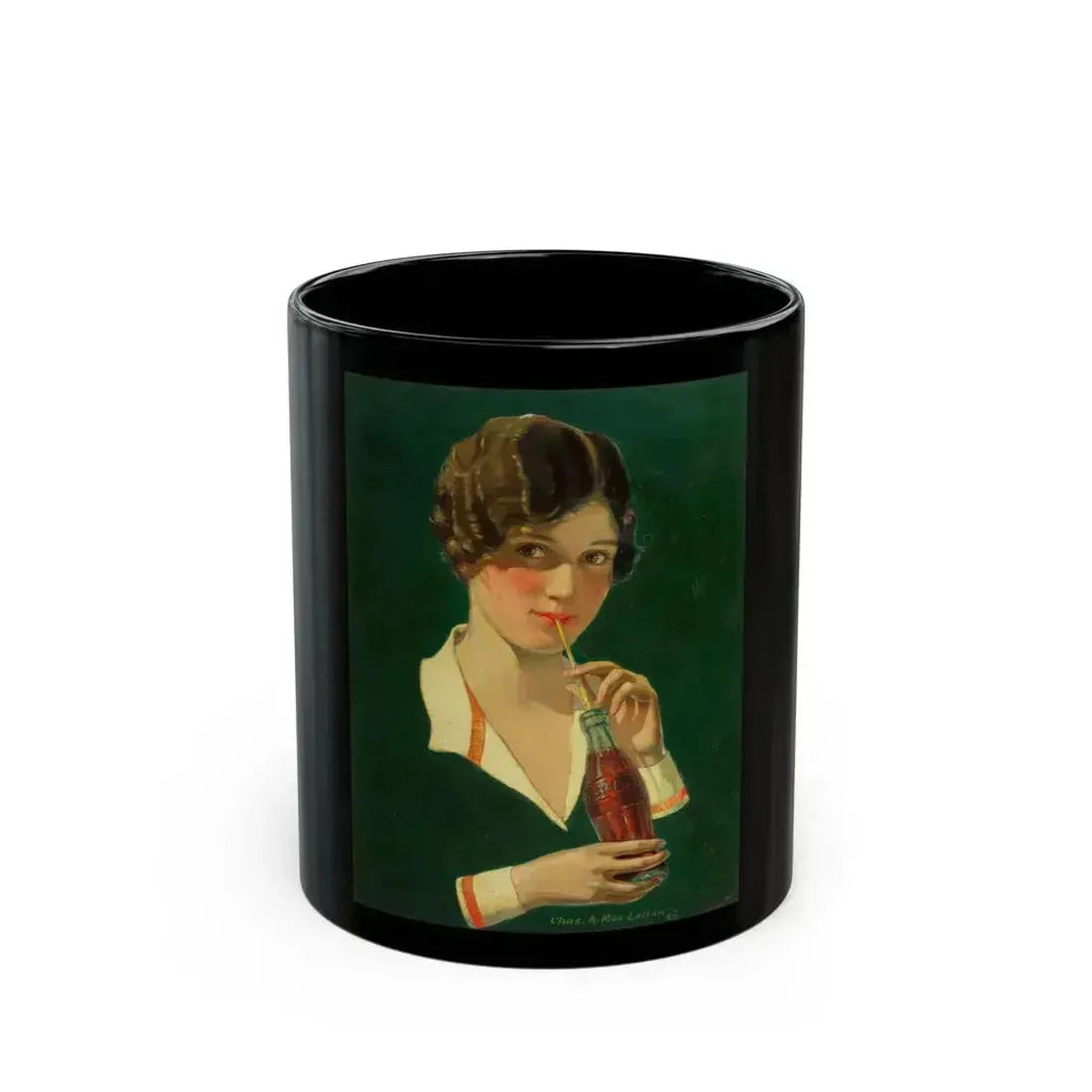 Coca-Cola advertising illustration_1 - Black Coffee Mug 11oz - Go Mug Yourself