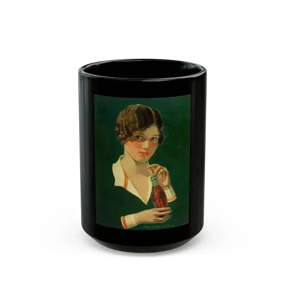 Coca-Cola advertising illustration_1 - Black Coffee Mug 15oz - Go Mug Yourself