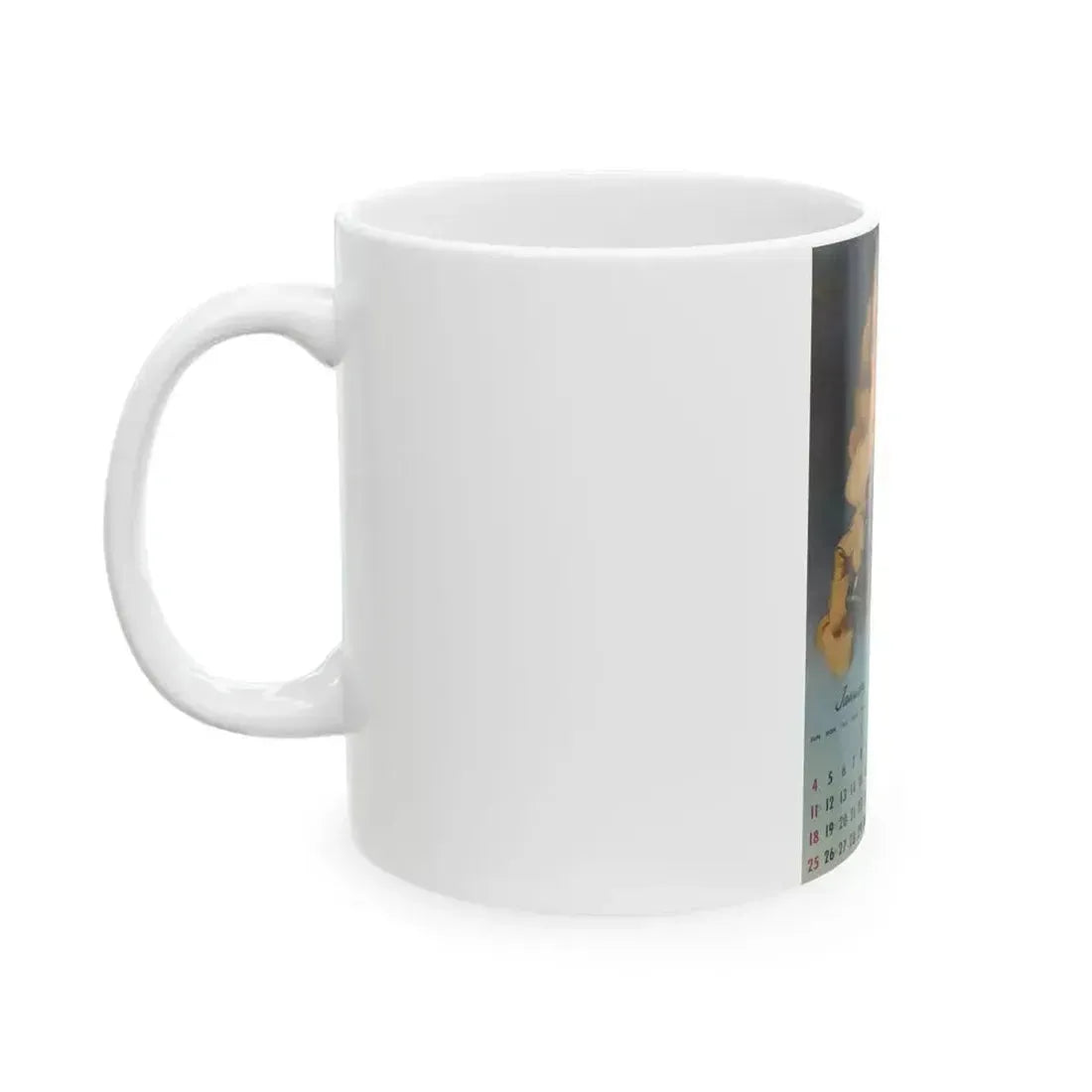 Coca Cola, calendar advertisement 1-2, 1948 - White Coffee Mug - Go Mug Yourself