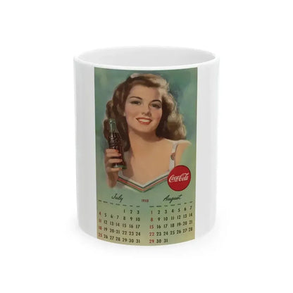Coca Cola, calendar advertisement 7-8, 1948 - White Coffee Mug 11oz - Go Mug Yourself