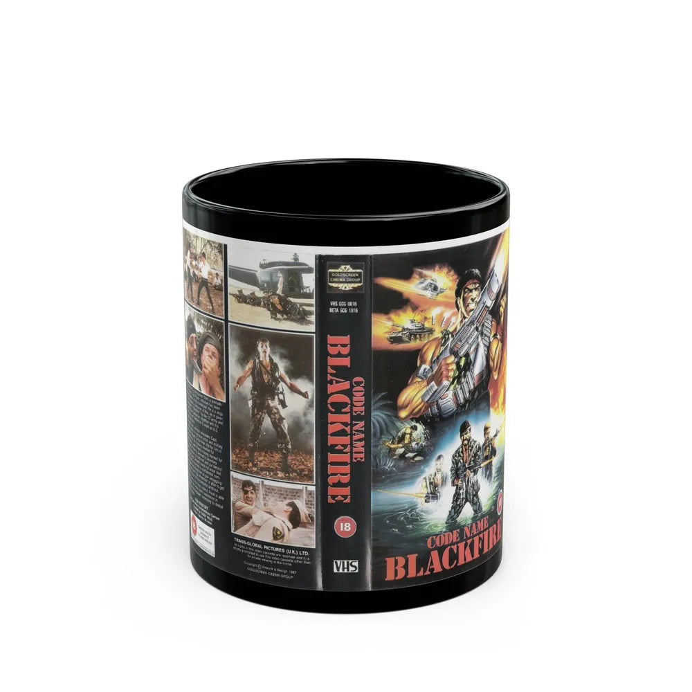 CODE NAME BLACKFIRE VERSION 2 (VHS COVER) - Black Coffee Mug-11oz-Go Mug Yourself