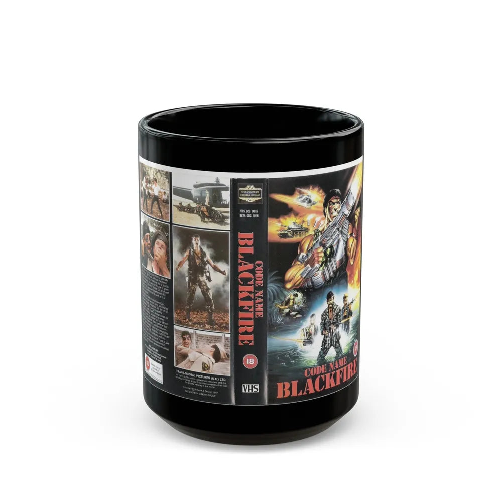 CODE NAME BLACKFIRE VERSION 2 (VHS COVER) - Black Coffee Mug-15oz-Go Mug Yourself