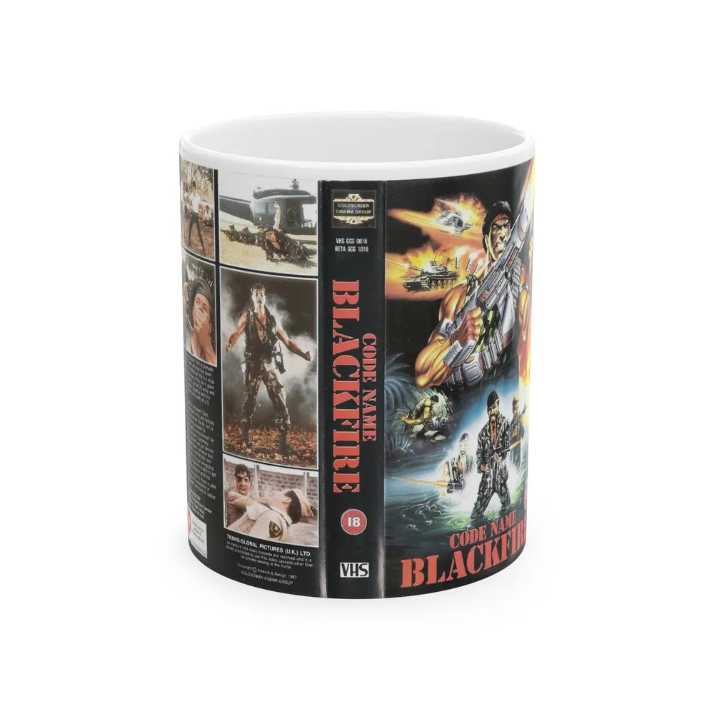 CODE NAME BLACKFIRE VERSION 2 (VHS COVER) - White Coffee Mug-11oz-Go Mug Yourself