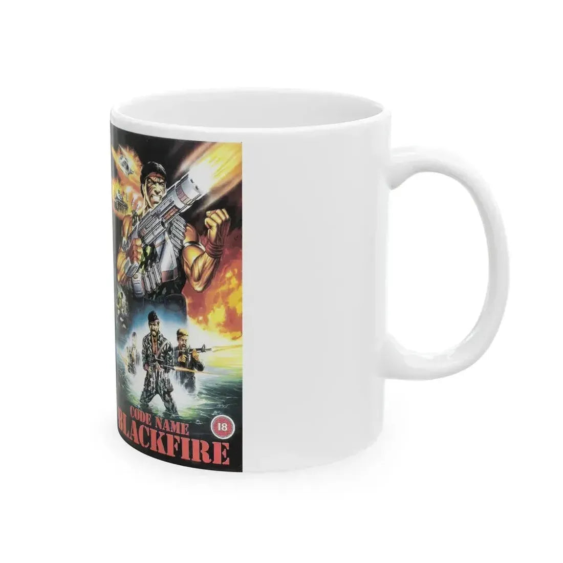 CODE NAME BLACKFIRE VERSION 2 (VHS COVER) - White Coffee Mug - Go Mug Yourself