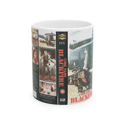 CODE NAME BLACKFIRE (VHS COVER) - White Coffee Mug 11oz - Go Mug Yourself