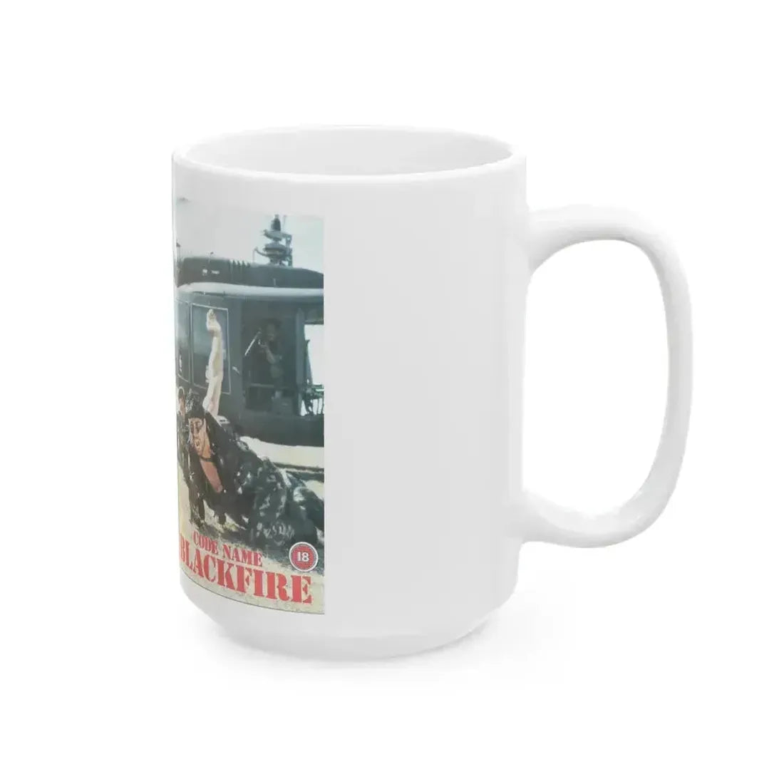 CODE NAME BLACKFIRE (VHS COVER) - White Coffee Mug - Go Mug Yourself