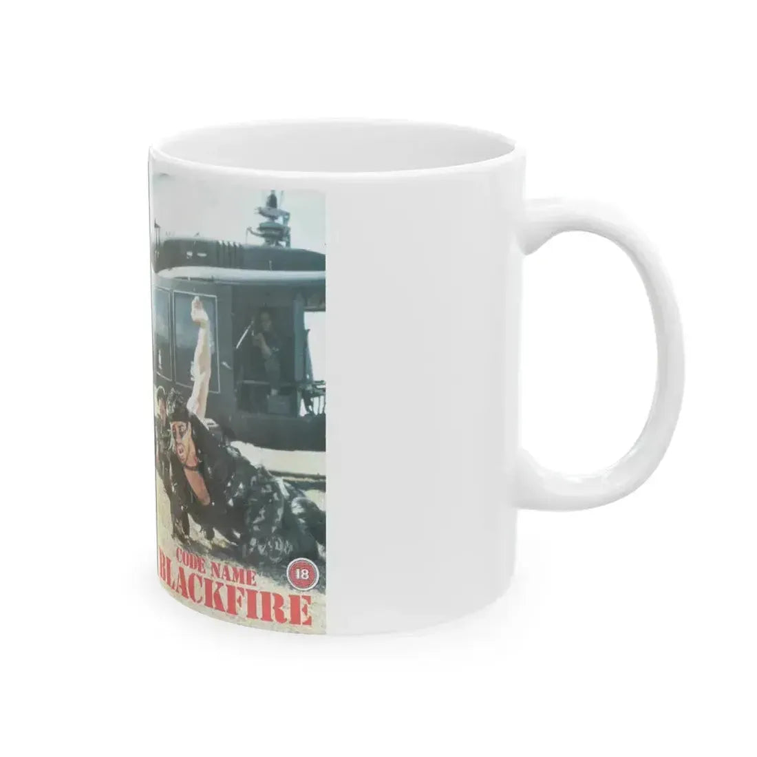 CODE NAME BLACKFIRE (VHS COVER) - White Coffee Mug - Go Mug Yourself