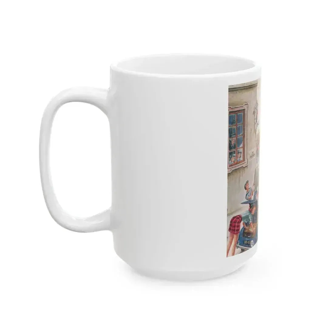 Coed Tourists in Italy, Saturday Evening Post, August 2, 1958 - White Coffee Mug - Go Mug Yourself