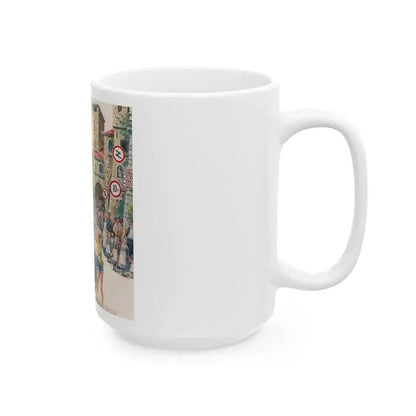 Coed Tourists in Italy, Saturday Evening Post, August 2, 1958 - White Coffee Mug - Go Mug Yourself