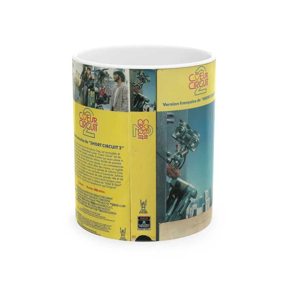 COEUR CIRCUIT 2 AKA THE FRENCH SHORT CIRCUIT 2 (VHS COVER) - White Coffee Mug-11oz-Go Mug Yourself