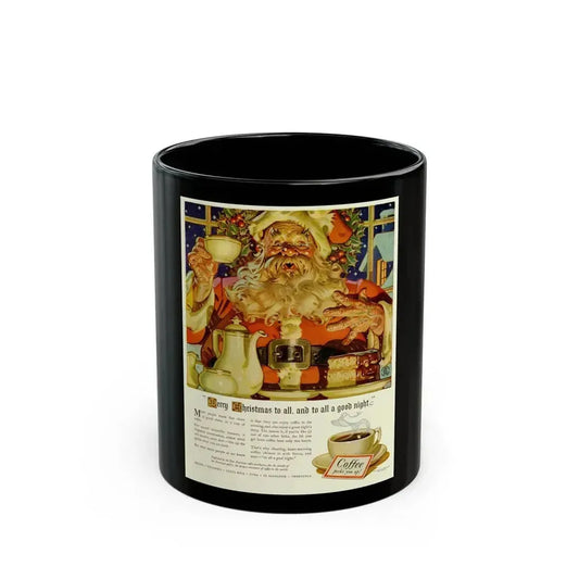 Coffee advertisement, 1940 (1) - Black Coffee Mug 11oz - Go Mug Yourself