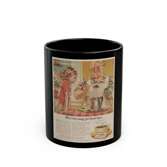 Coffee advertisement, 1941 (1) - Black Coffee Mug 11oz - Go Mug Yourself
