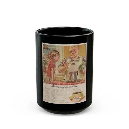 Coffee advertisement, 1941 (1) - Black Coffee Mug 15oz - Go Mug Yourself
