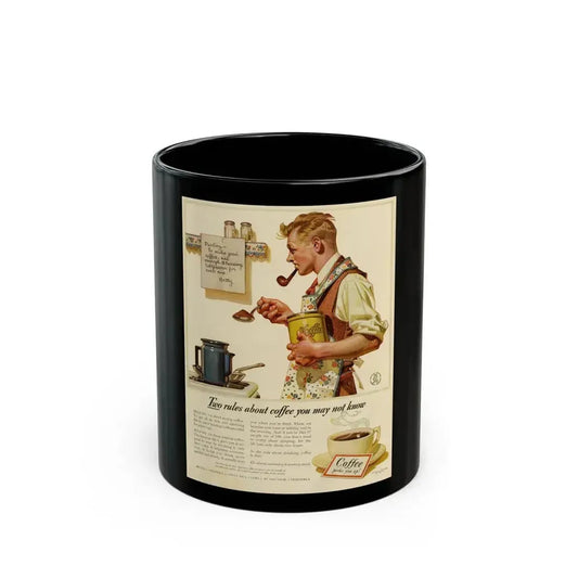 Coffee advertisement, 1941 (2) - Black Coffee Mug 11oz - Go Mug Yourself