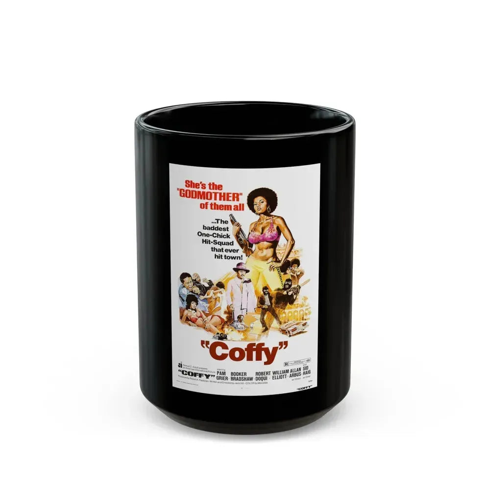 COFFY 1973 Movie Poster - Black Coffee Mug 15oz - Go Mug Yourself