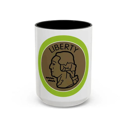 Coin Collecting (Boy Scout Merit Badge) Accent Coffee Mug 15oz Black - Go Mug Yourself