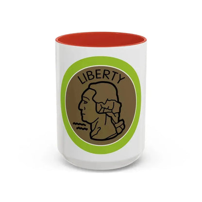 Coin Collecting (Boy Scout Merit Badge) Accent Coffee Mug 15oz Red - Go Mug Yourself