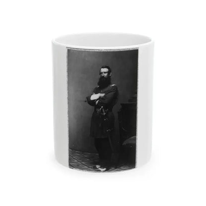 Col. Thomas Cass, 9th Mass. Infantry, Full-Length Portrait, Standing, Facing Left, In Uniform (U.S. Civil War) White Coffee Mug 11oz - Go Mug Yourself