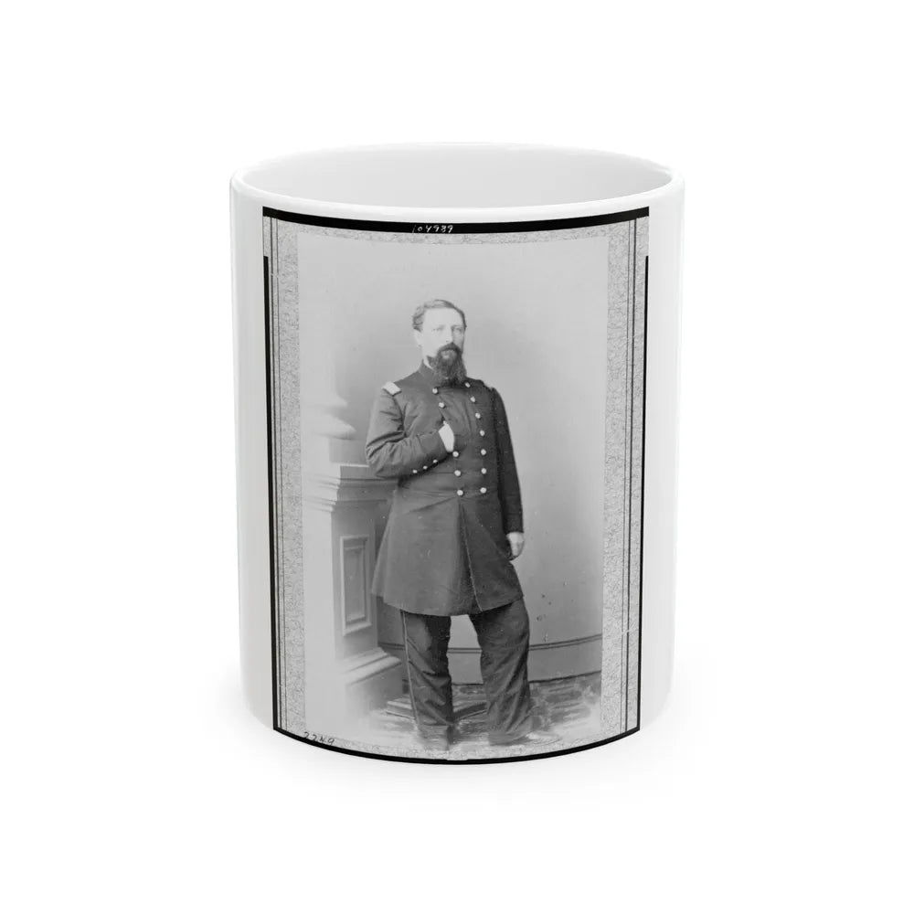 Col. W.E. Woodruff, 2d Kentucky Infantry, Full-Length Portrait, Standing, Facing Right (U.S. Civil War) White Coffee Mug-11oz-Go Mug Yourself