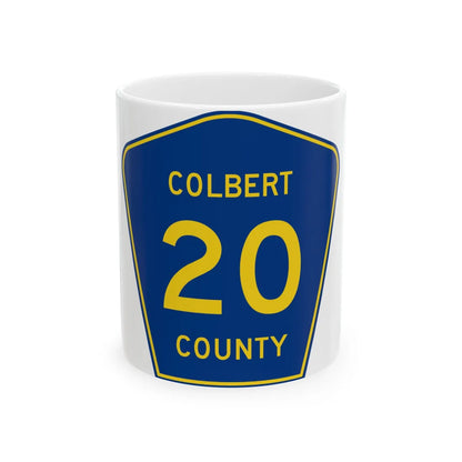 ColbertCounty20 (Alabama) (Road Sign) White Coffee Mug 11oz - Go Mug Yourself
