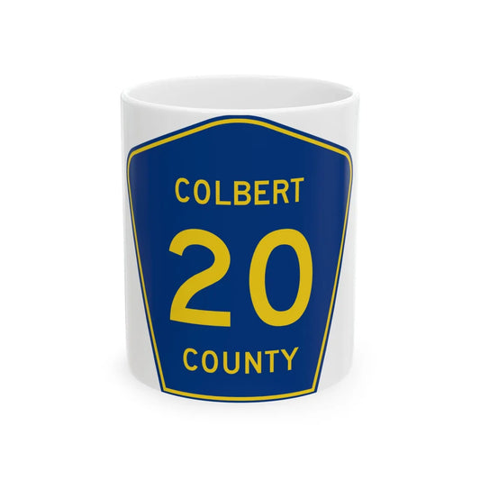 ColbertCounty20 (Alabama) (Road Sign) White Coffee Mug 11oz - Go Mug Yourself