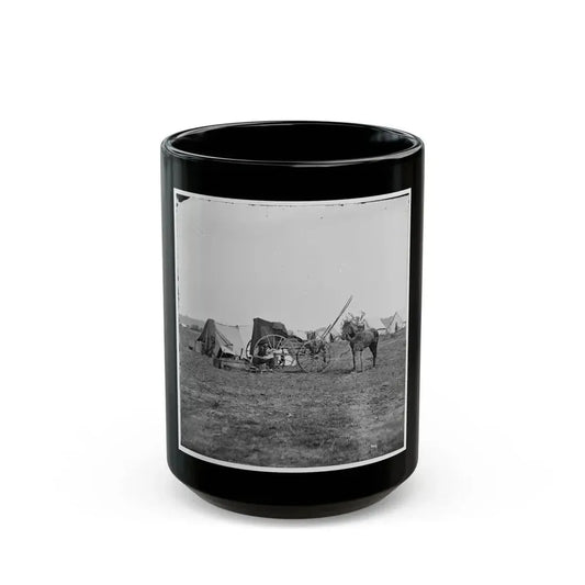Cold Harbor, Va. Photographer's Wagon And Tent (U.S. Civil War) Black Coffee Mug 15oz - Go Mug Yourself
