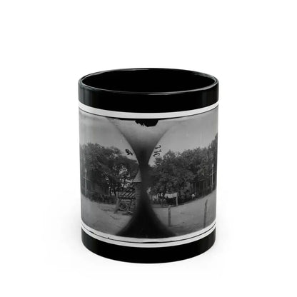 Cold Harbor, Va, Vicinity. Cavalry Horses Outside The Old Church Hotel (U.S. Civil War) Black Coffee Mug 11oz - Go Mug Yourself