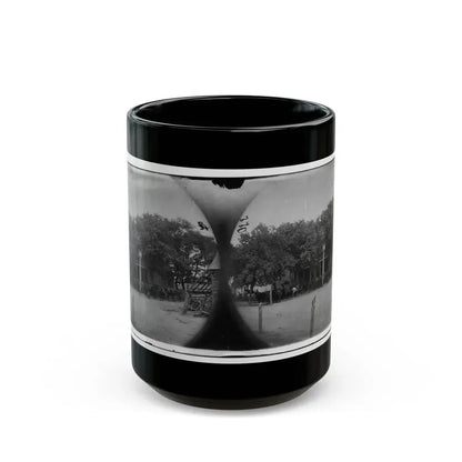 Cold Harbor, Va, Vicinity. Cavalry Horses Outside The Old Church Hotel (U.S. Civil War) Black Coffee Mug 15oz - Go Mug Yourself