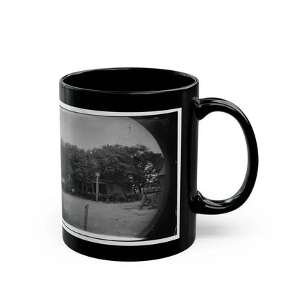 Cold Harbor, Va, Vicinity. Cavalry Horses Outside The Old Church Hotel (U.S. Civil War) Black Coffee Mug - Go Mug Yourself