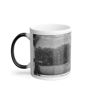 Cold Harbor, Va, Vicinity. Cavalry Horses Outside the Old Church Hotel (U.S. Civil War) Color Changing Coffee Mug 11oz - Go Mug Yourself