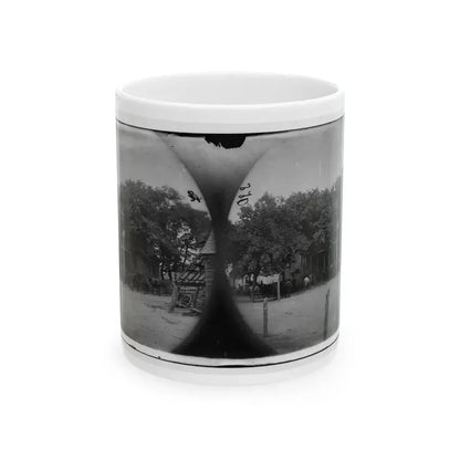 Cold Harbor, Va, Vicinity. Cavalry Horses Outside The Old Church Hotel (U.S. Civil War) White Coffee Mug 11oz - Go Mug Yourself