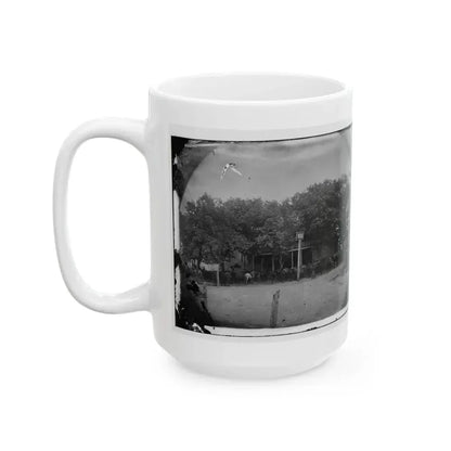 Cold Harbor, Va, Vicinity. Cavalry Horses Outside The Old Church Hotel (U.S. Civil War) White Coffee Mug - Go Mug Yourself