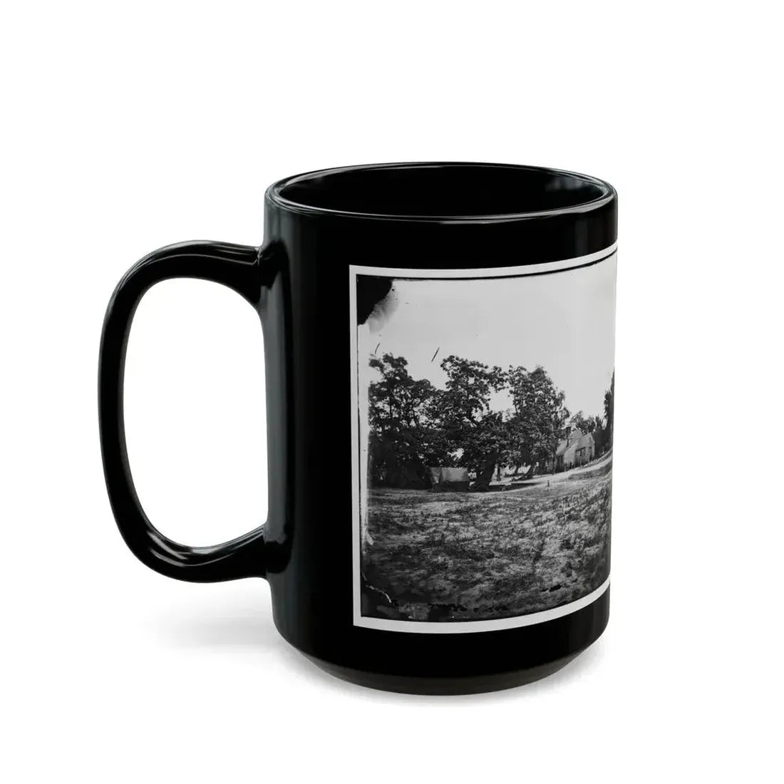Cold Harbor, Va, Vicinity. W. P. Burnett's House; Tents At Left (U.S. Civil War) Black Coffee Mug - Go Mug Yourself
