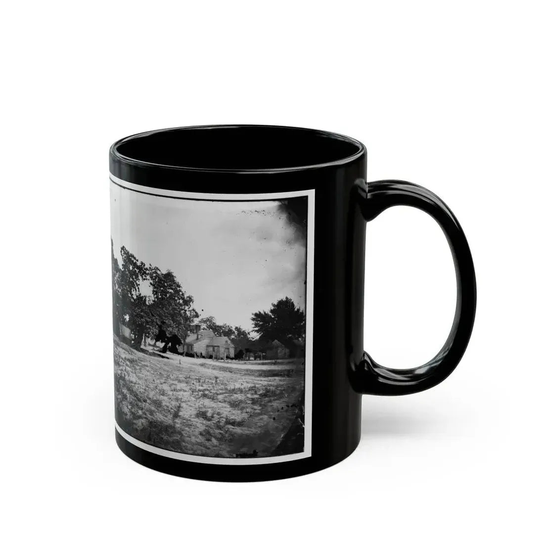 Cold Harbor, Va, Vicinity. W. P. Burnett's House; Tents At Left (U.S. Civil War) Black Coffee Mug - Go Mug Yourself