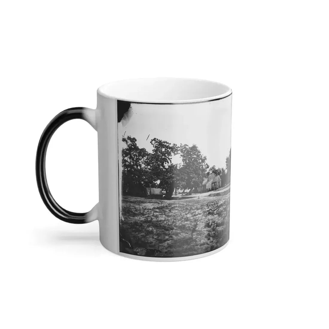 Cold Harbor, Va, Vicinity. W. P. Burnett's House; Tents at Left (U.S. Civil War) Color Changing Coffee Mug 11oz - Go Mug Yourself