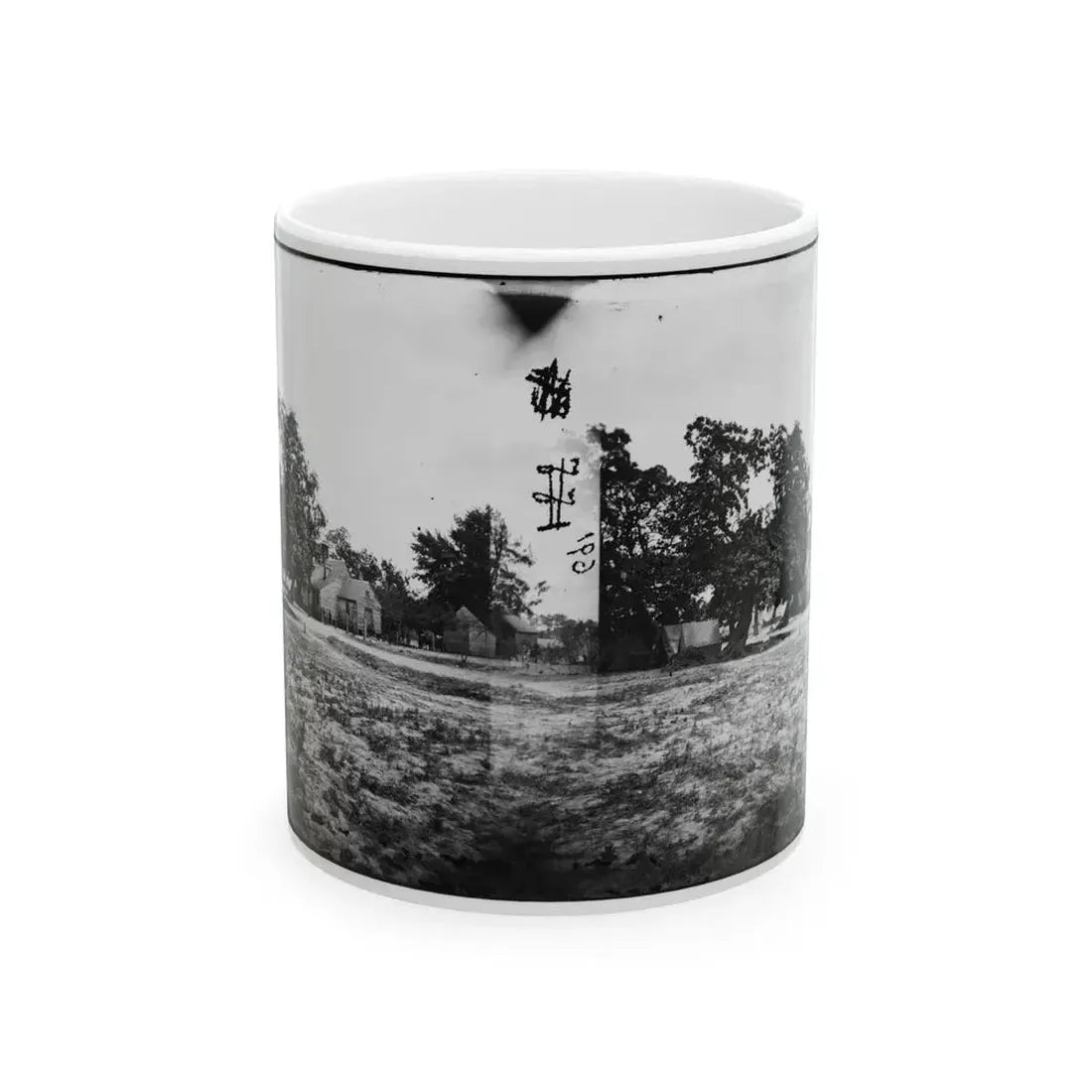 Cold Harbor, Va, Vicinity. W. P. Burnett's House; Tents At Left (U.S. Civil War) White Coffee Mug 11oz - Go Mug Yourself